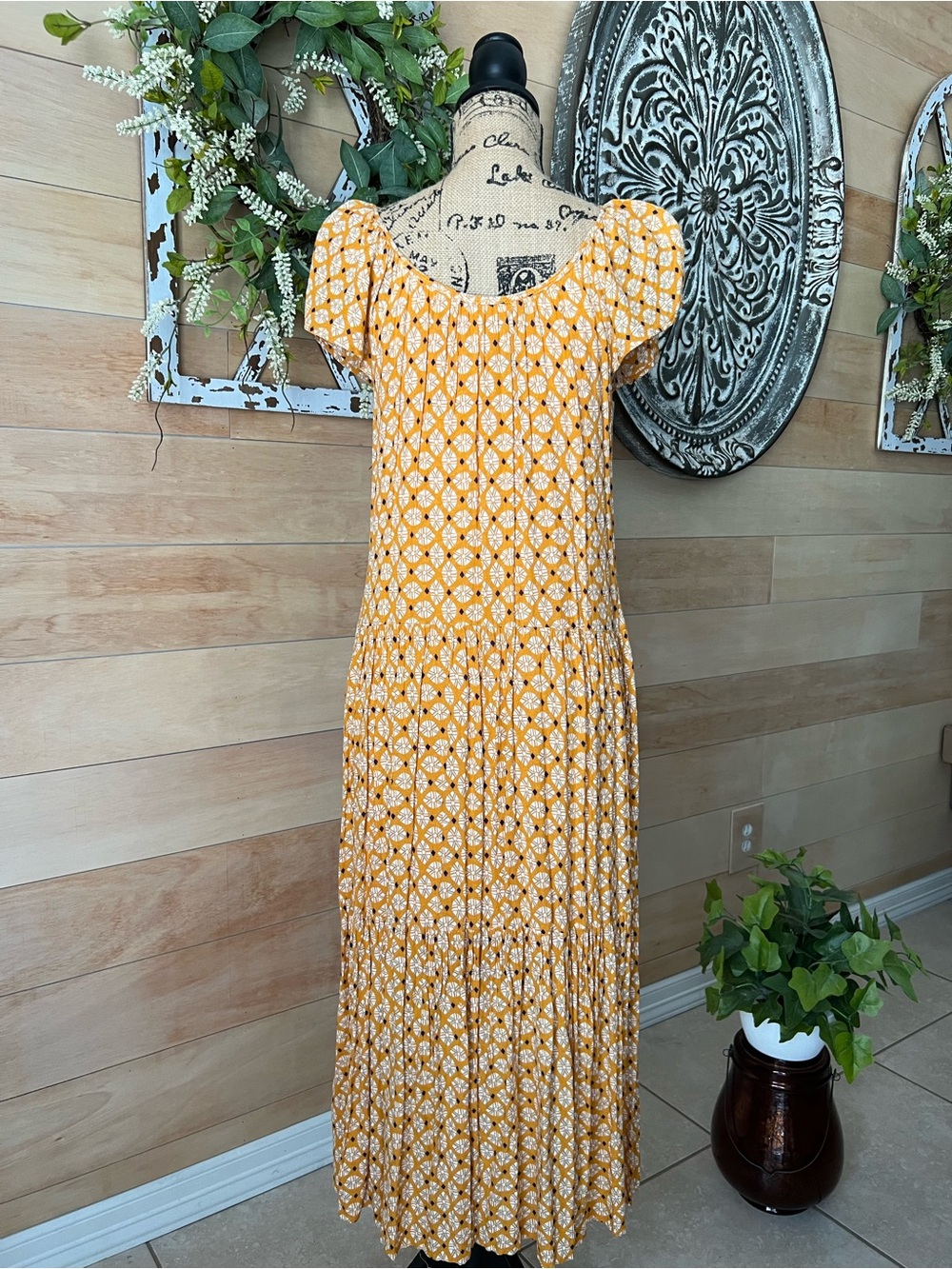 Knox Rose Women’s Yellow Floral Maxi Dress Size Small